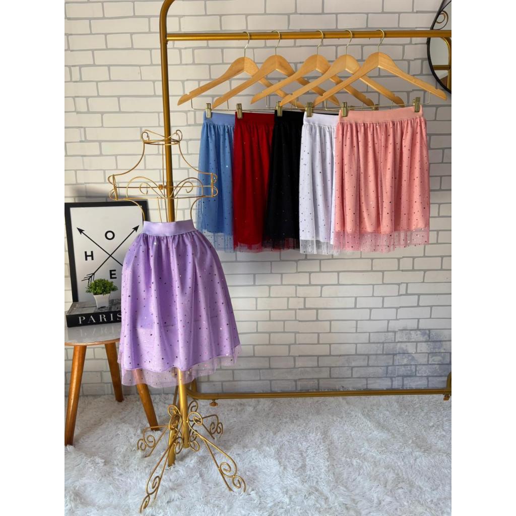 Saia de tule infantil brilhor em Oferta na Shopee