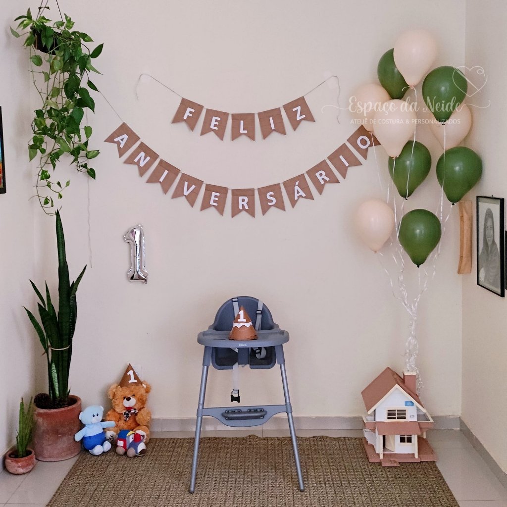 Bandeira Feliz Aniversário faixa Festa Decoração