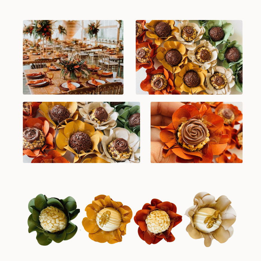 160 Forminhas de Doces Flor Luxo para Casamento Paleta de Cores Decoração Festa em Oferta na Shopee