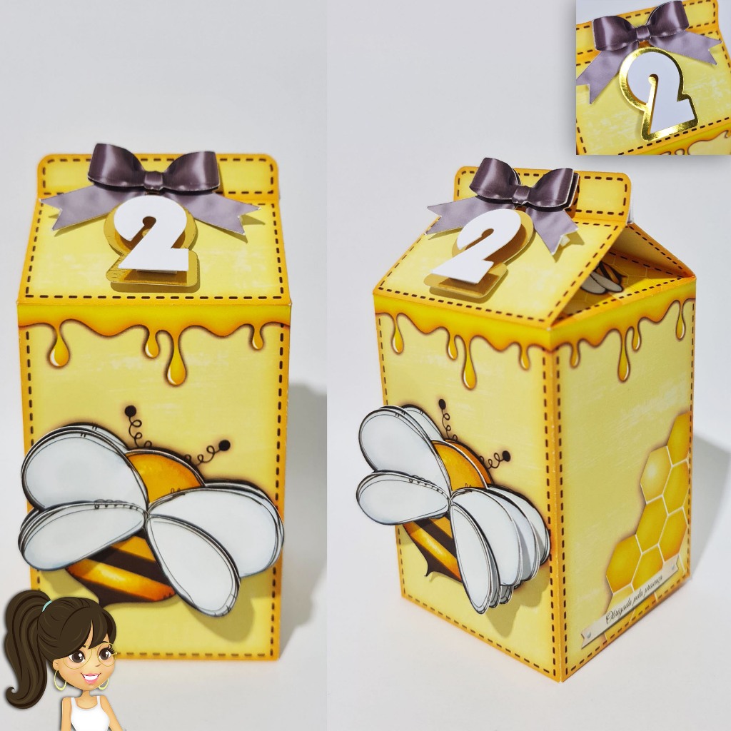 Caixa Milk ABELHINHA - Festa personalizada - tema abelha- lembrancinha em Oferta na Shopee