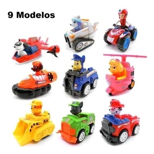 Kit Com 9 / 6 Carrinhos De Fricção Patrulha Canina Brinquedo Presente Dia Dos Criancas Barato