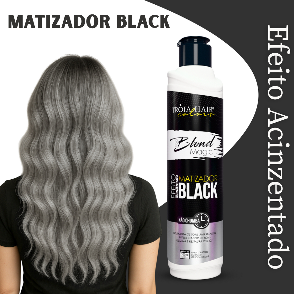 Matizador Tróia Blond Black 300ml – Efeito Acinzentado, Neutralização do Amarelado e Brilho Intenso em Oferta na Shopee