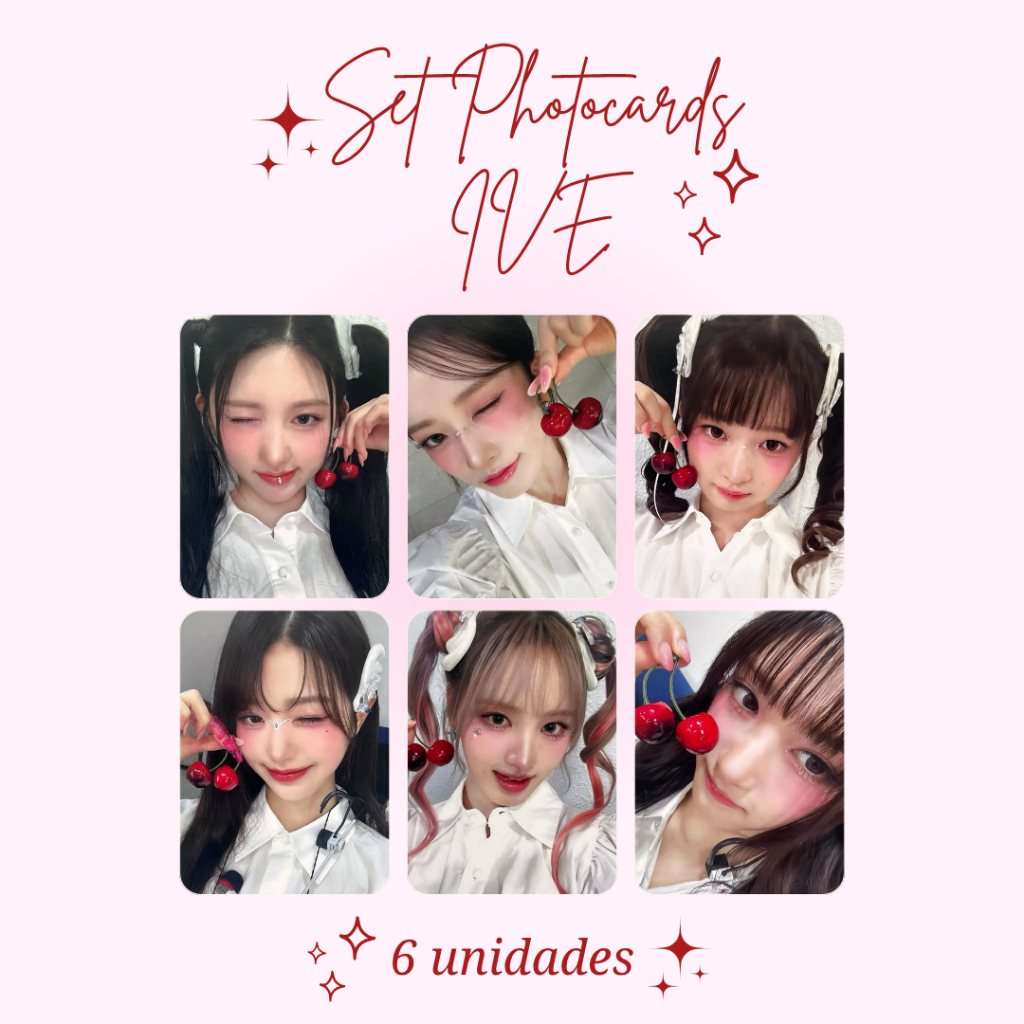 Set Photocards IVE OT6 Cereja Cerejinha Fanmade em Oferta na Shopee