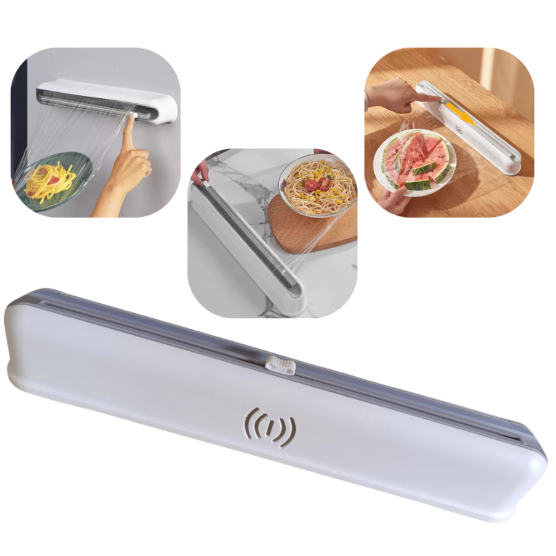 Dispenser Cortador De  Ventosa Selador De Alimento Cozinha Plastico Filme Ajustavel FF-5401