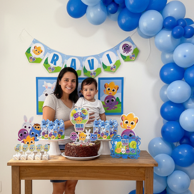 Kit Festa Bolofofos Personalizado Menino | Só Bolinho | 100 itens | Aniversário Lembrancinha