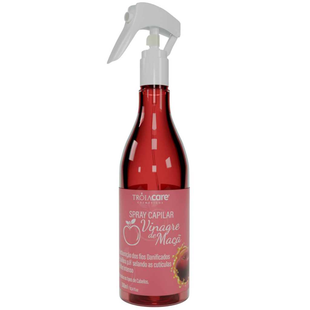 Vinagre de Maçã Acidificante Tróia Hair 300ml – Brilho Intenso, Selagem e Controle de pH Capilar