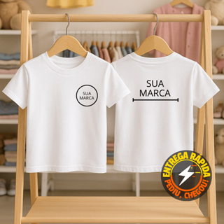 Camiseta Infantil  Unissex 100% Algodão Personalizada – Uniforme  Escolar e Empresa | Do 02 ao 14| – SUA MARCA AQUI em Oferta na Shopee