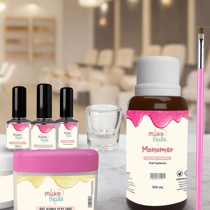 Kit pó acrílico para alongamento de acrílico fibra Poly gel make nails manicure + monomer e Kit Preparadores em Oferta na Shopee