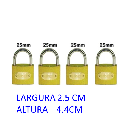 CADEADO PESADO 25 KIT 4 UN DIVERSOS