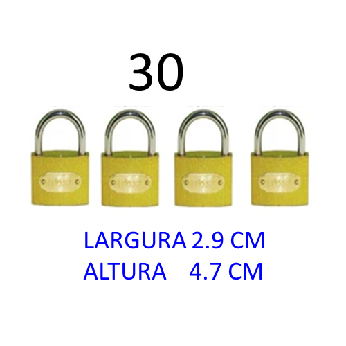 CADEADO PESADO 30 KIT 4 UN DIVERSOS