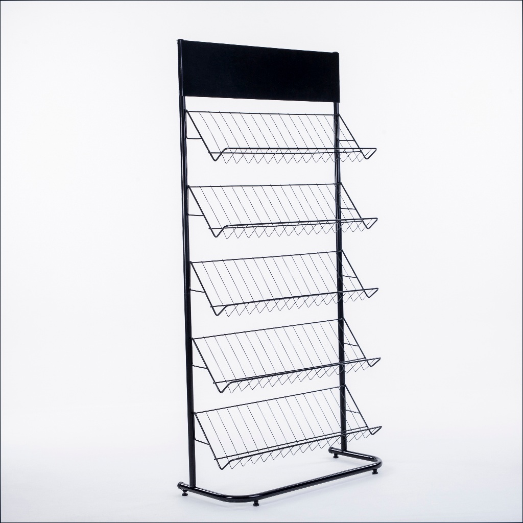 Revisteiro Desmontável Para Livros e Revistas Com 5 Bandejas de 80 Cm e Testeira de 80 Cm