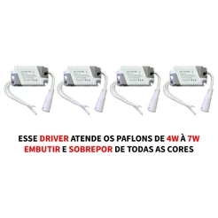 4 Driver Led Reator Fonte Para Plafon 4w A 6w (7w) Bivolt