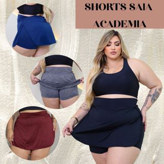 Short Saia Academia Plus Size Tapa bumbum fitness tecido Dry Fit Dia a dia 44 ao 56 Tamanho Grande em Oferta na Shopee