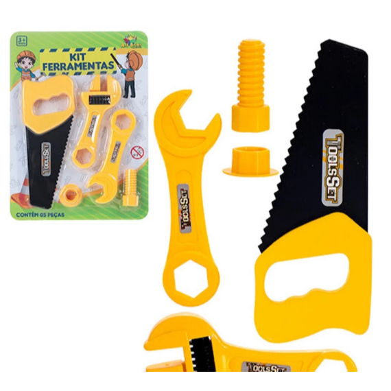 Kit Ferramentas Brinquedo Menino Com 5 Pecas Faz De Conta em Oferta na Shopee