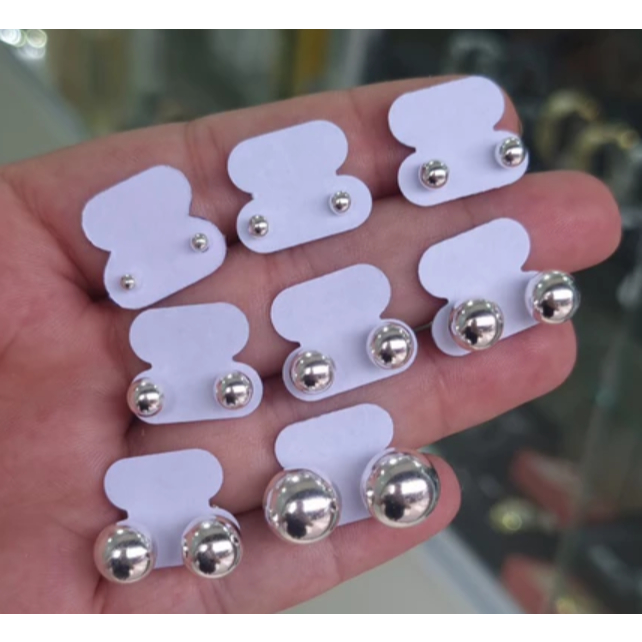 Brinco Bolinha Lisa Bola 2mm A 6mm De Prata 925 Legítima Feminino