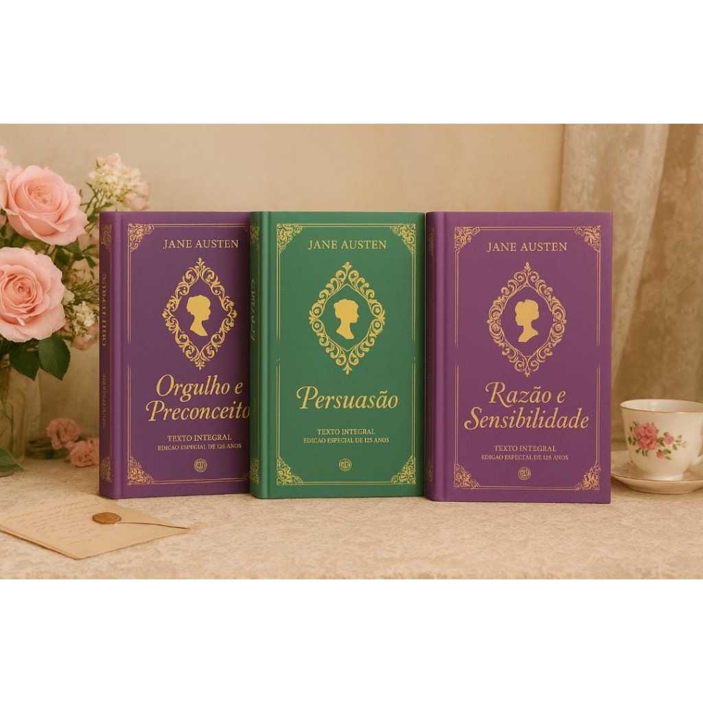 Kit Livros Jane austen - Edição de Luxo 3 Livros com CAPA Maravilhosa