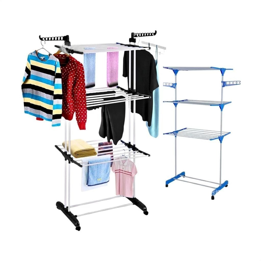 Varal De Chão Roupa Calcinha Grade 3 Andares Dobrável Portátil-23246