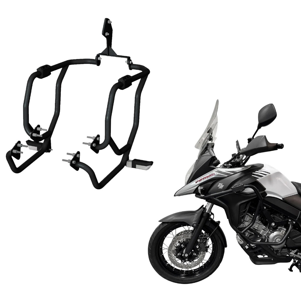 Protetor de Motor e Carenagem Com Pedaleira Braz - Suzuki Vstrom 650
