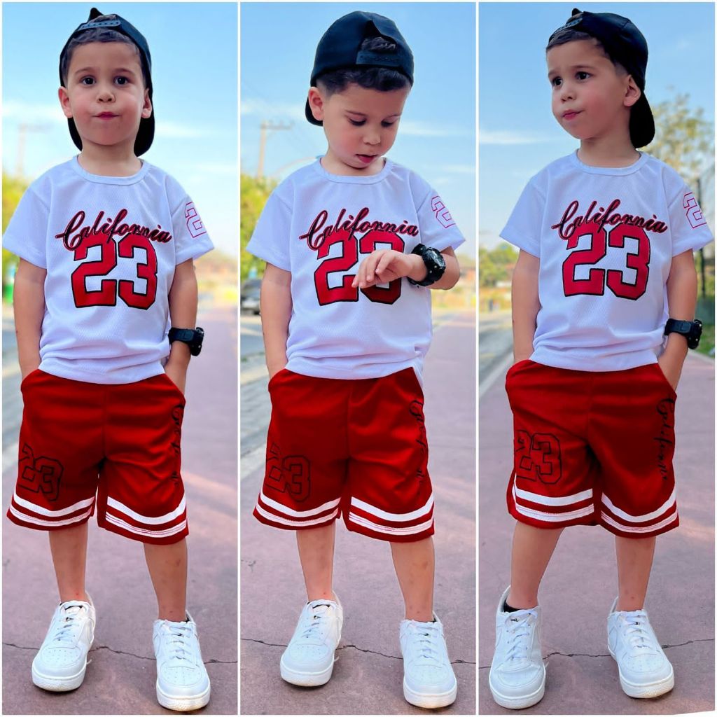 Conjunto Infantil Masculino Bermuda E Camisa Lançamento Fim de ano