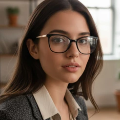ARMACAO DE OCULOS GRAU QUADRADO FEMININO HASTE METAL