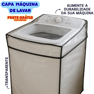 Capa Máquina de Lavar 8kg 12kg 14kg 17kg Protetora Transparente Elástico Brastemp Consul Electrolux em Oferta na Shopee