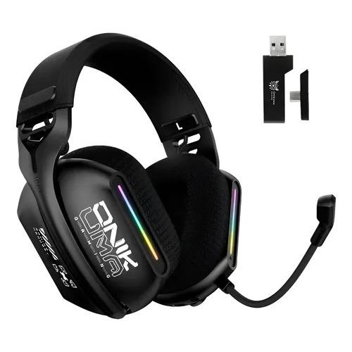 Headset Gamer RGB Sem Fio Wireless 2.4GHz Bluetooth 5.3 Wired USB -C Microfone Para PS5 PC e Celular em Oferta na Shopee
