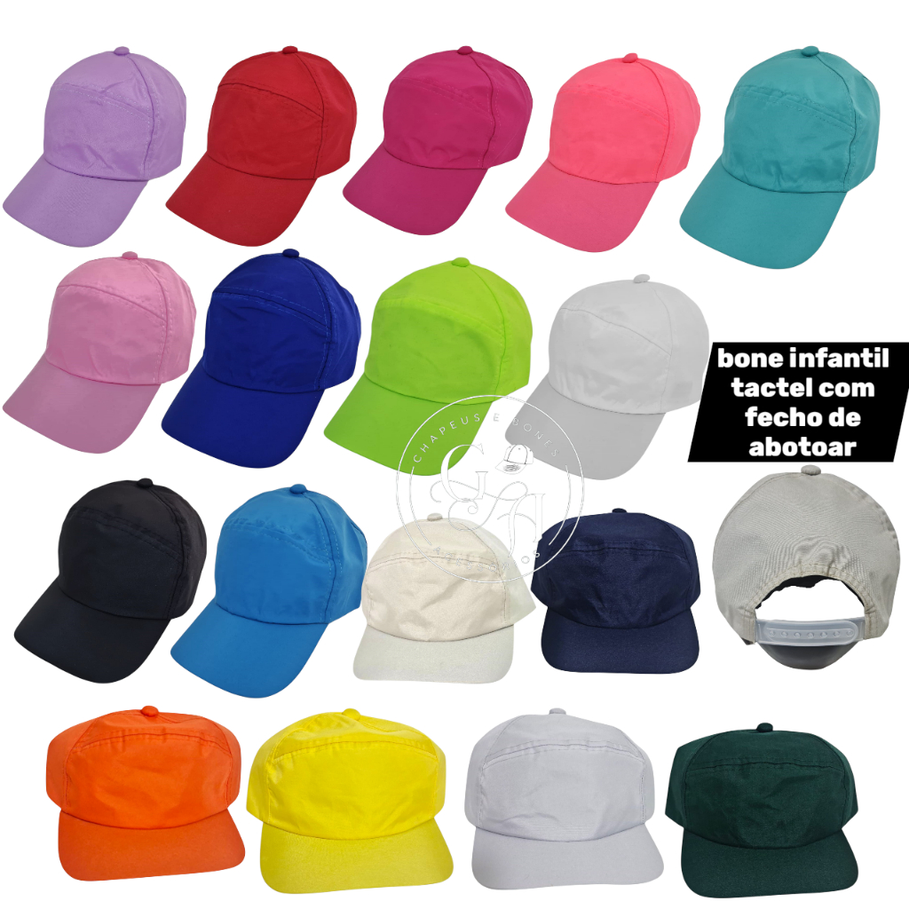 Boné infantil em tecido tactel Menino Menina Seca Rápido Proteção UV