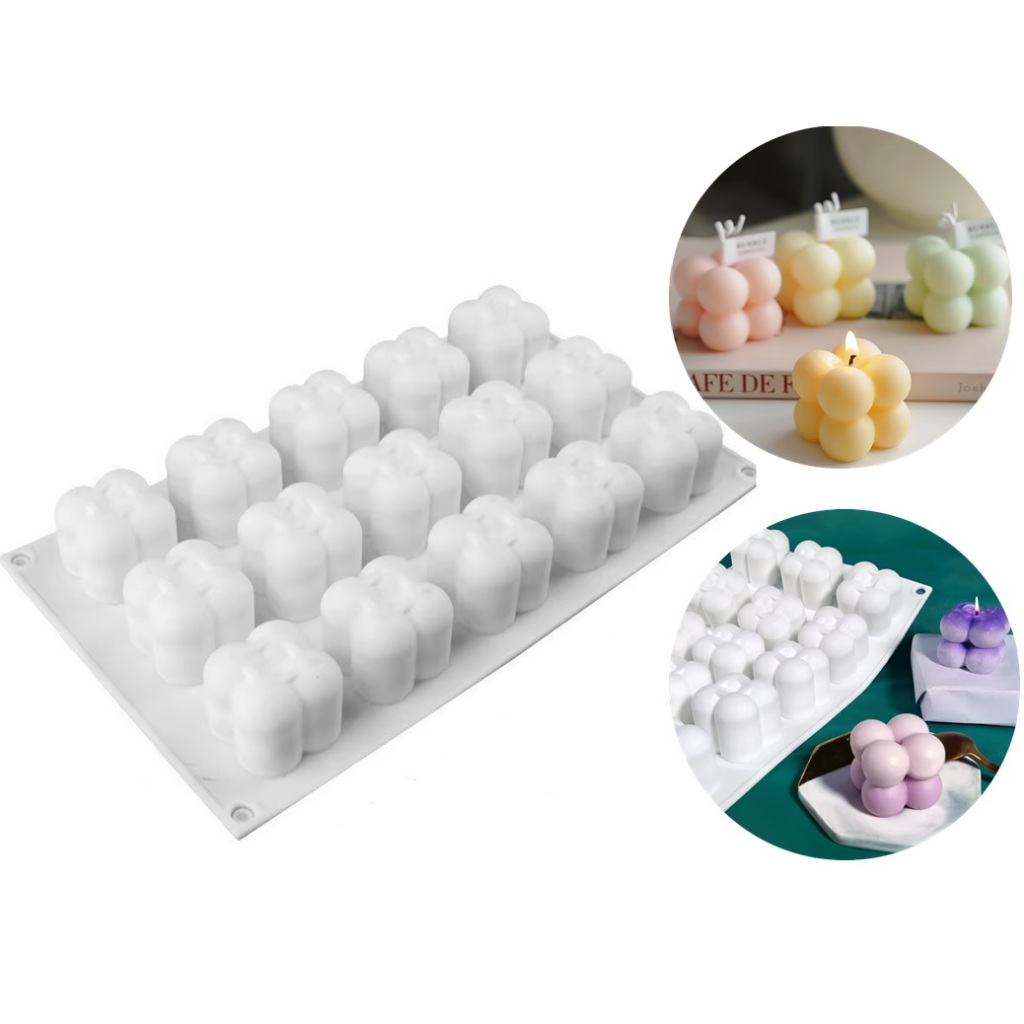 Molde Silicone Mini Bubble 15 Cavidades Velas Artesanais Sabonete Artesanal Mini Bolinha
