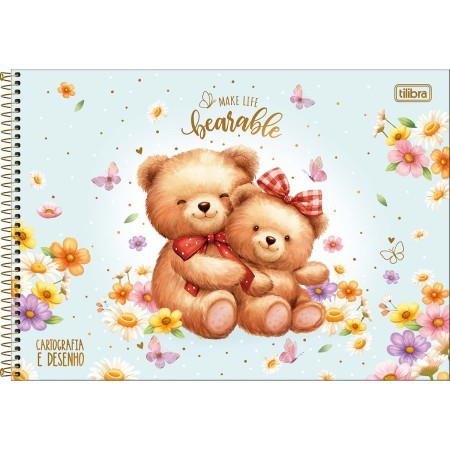 CADERNO ESPIRAL CAPA DURA CARTOGRAFIA LOVE BEARS 80 FOLHAS