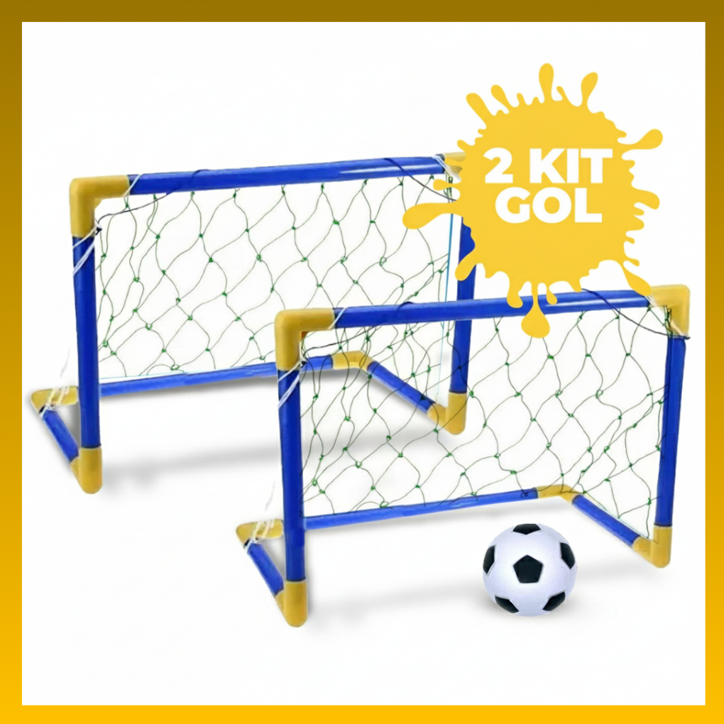 Kit 1/2 Futebol Golzinho Mini Trave Rede e Bola brinquedo para menino
