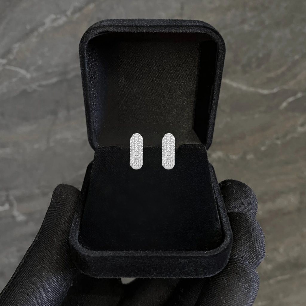 Detalhes do Brinco Argola Cravejado em Prata 925 Elegante, Antialérgico, Com Garantia de 1 Ano, Moda, Unisex, neymar ice masculino