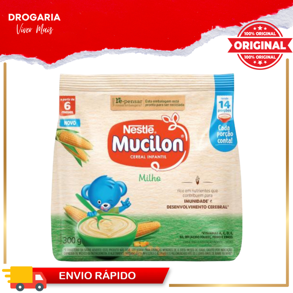 Cereal Infantil Mucilon de Milho 360g (1, 2, 3 e 4 Unidades)