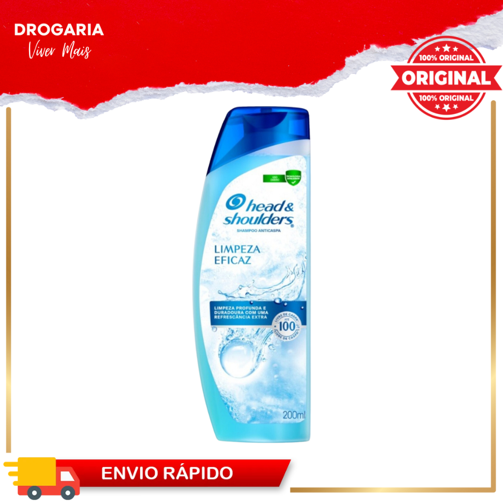 SHAMPOO HEAD & SHOULDERS 200ML ANTICASPA LIMPEZA EFICAZ. em Oferta na Shopee