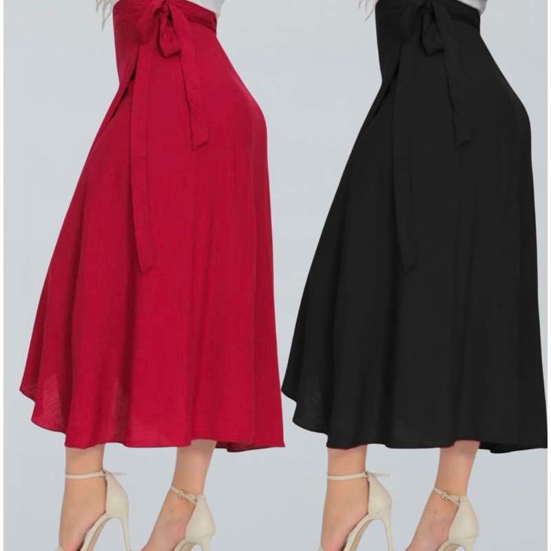 Saia Envelope Longa Transpassada De Amarrar Moda Blogueira