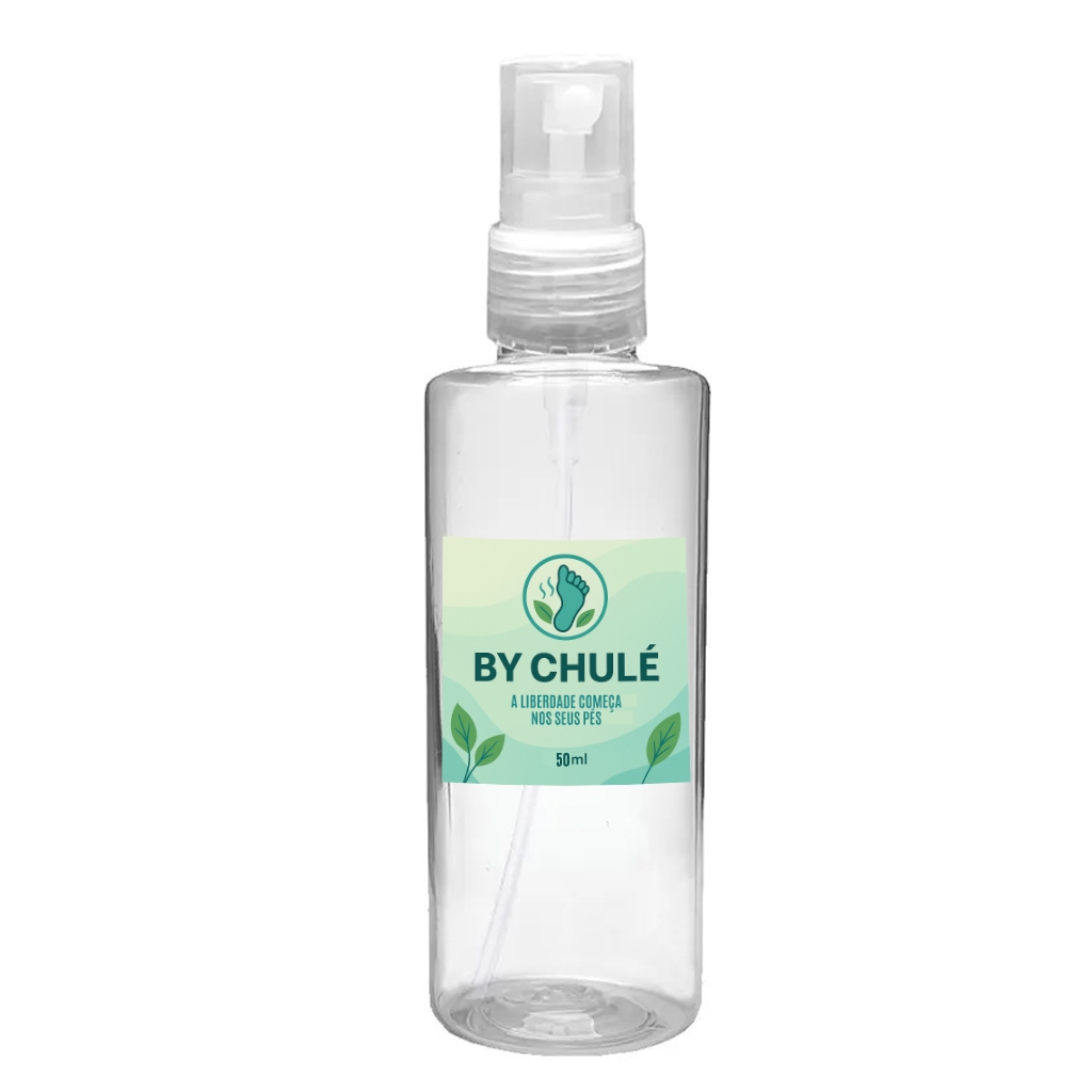 Eliminador Odor Pés BY CHULÉ 50ml Spray Natural Anti Chulé Portátil Frescor Duradouro Tênis Sapatos