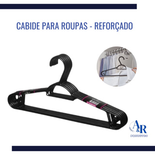 Kit Cabide Adulto Reforçado Organizador De Roupas 39cm Preto em Oferta na Shopee