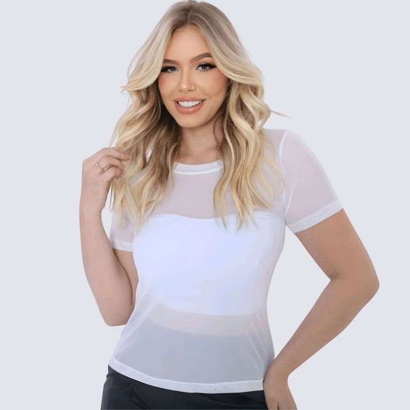🌟Blusa T-shirt Plussize Tule Premium Multiuso - M-G-GG-G1-G2 Tendencia 2026 Elegância Basica em Oferta na Shopee