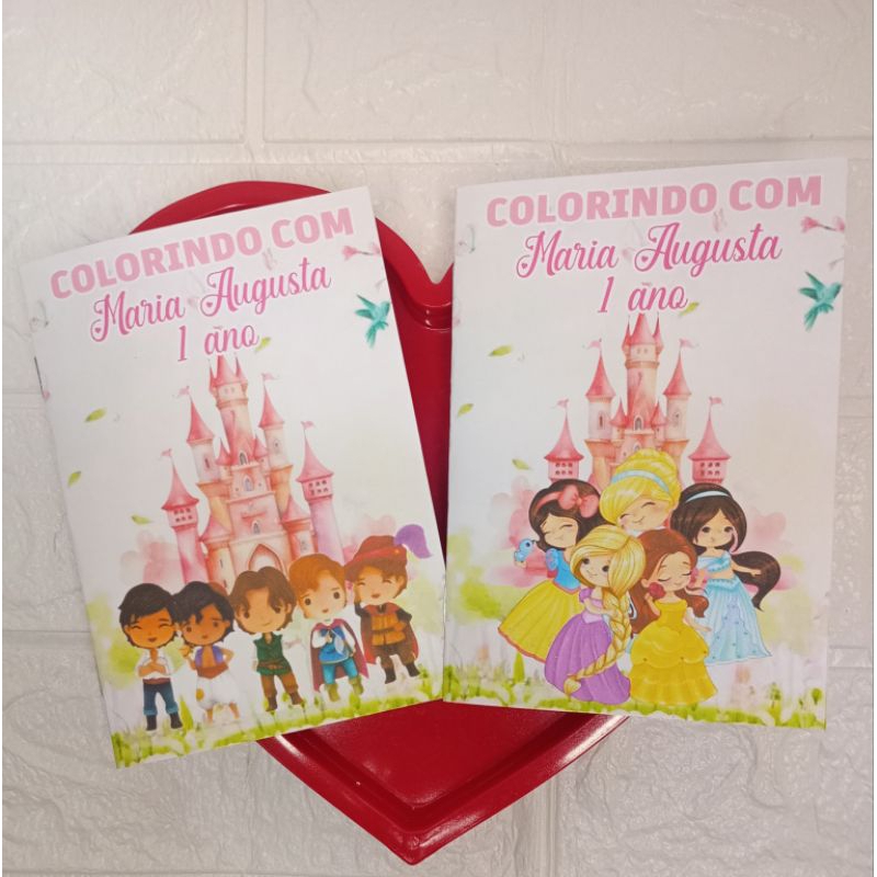 Mini Livros de Colorir Princesas e Príncipes Cute/ livros de pintura/ lembrancinhas de aniversário infantil.