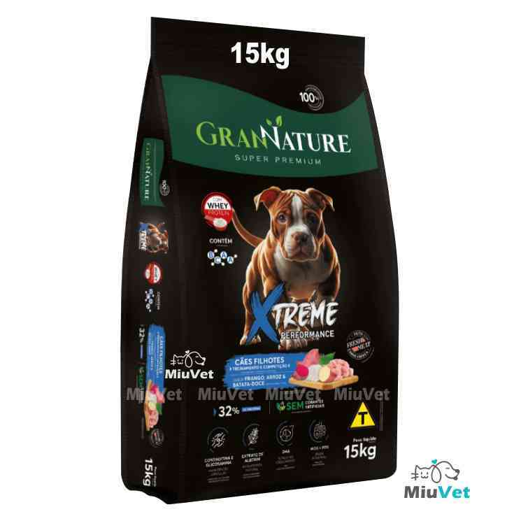Ração Gran Nature Filhote Xtreme 15kg Super Premium Alta Performance Whey Bcaa Training