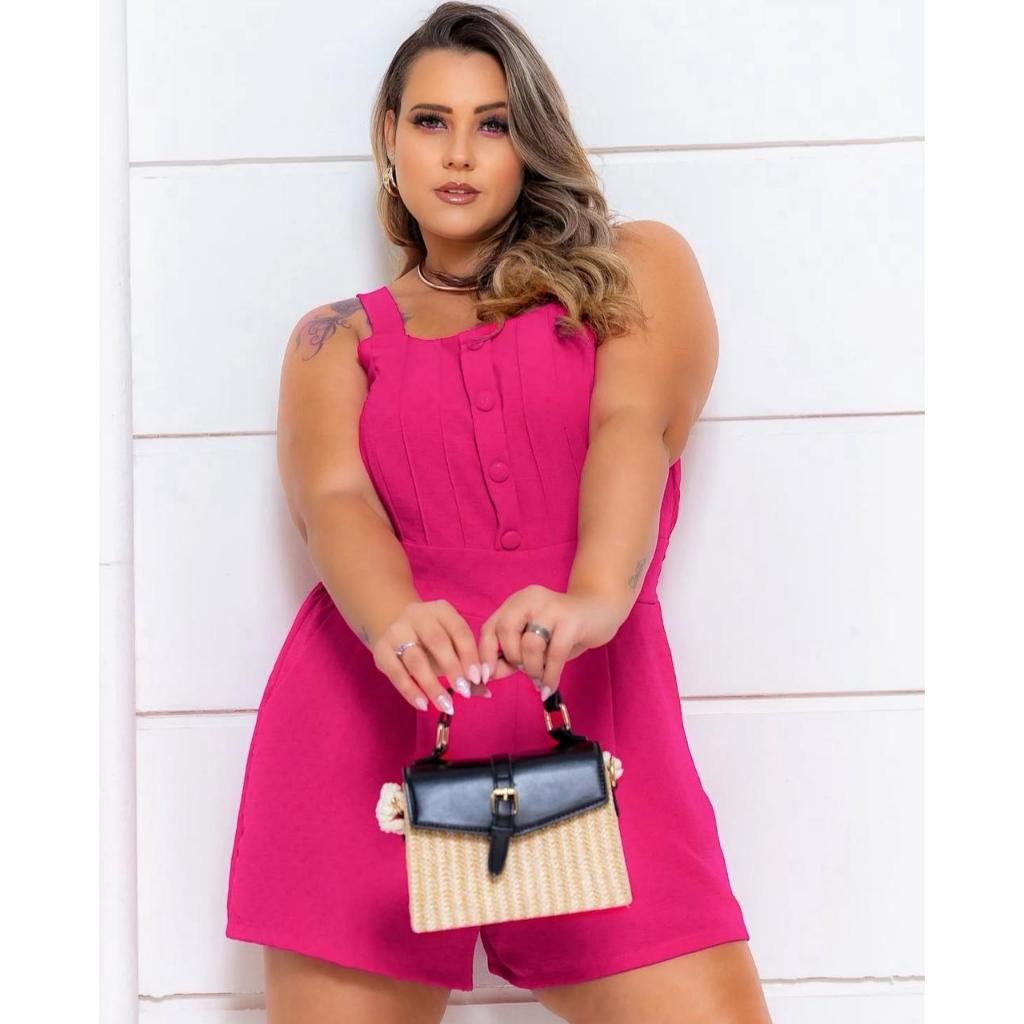 Macaquinho Plus Size Malha Duna Elegante e Moderno, Versátil, Caimento Perfeito e Tecido Leve