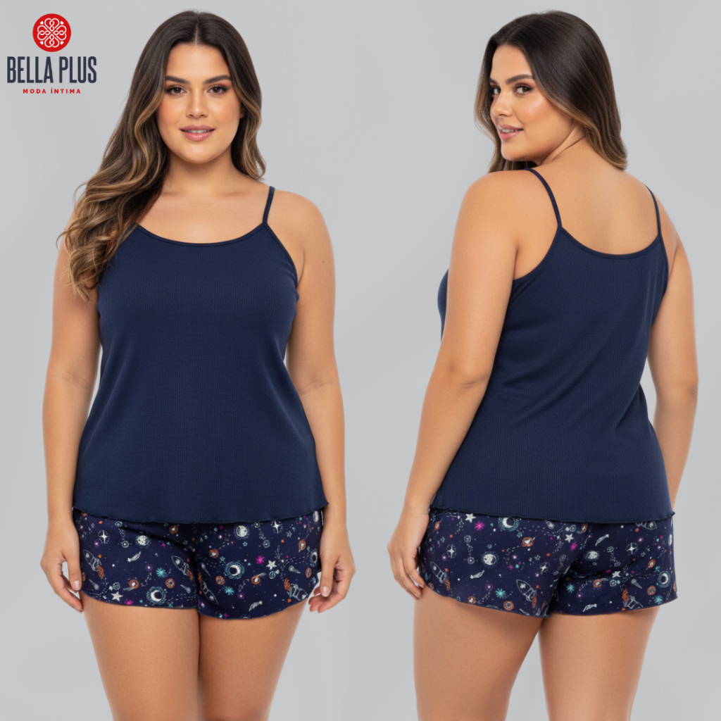 Babydoll Plus Size Pijama Conforto Noite Dormir Estampado em Oferta na Shopee