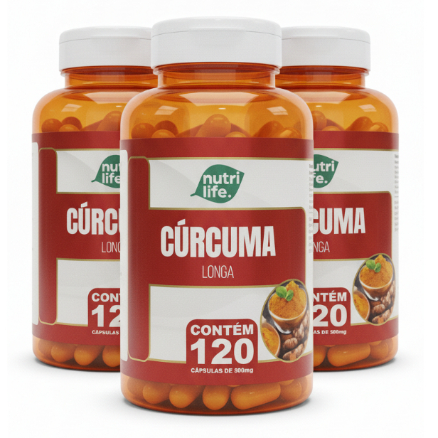 kit 3 unidades Cúrcuma Longa Açafrão – 120 Cápsulas 500mg | Envio Imediato em Oferta na Shopee