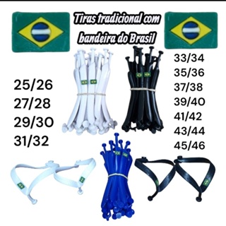 kit 2 pares tiras para chinelo Correia com bandeira Brasil e logomarca tradicional masculina e feminina confortável em Oferta na Shopee