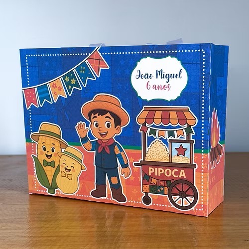 Sacolinha Personalizada Festa Junina menino - Lembrancinhas - mimos- festa infantil -aniversario