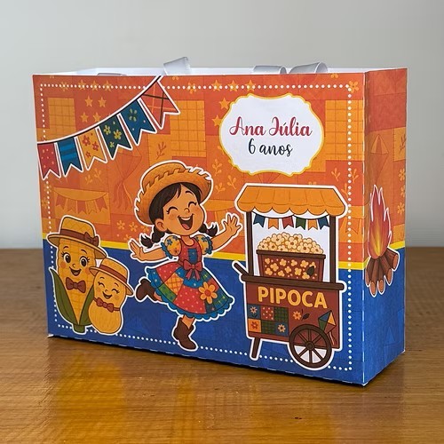 Sacolinha Personalizada Festa Junina Menina - Lembrancinhas - mimos- festa infantil -aniversario