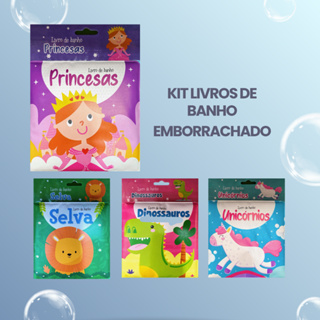Kit 1, 2, 3 ou 4 Mini Livros de Banho Bebê Infantil Emborrachados em Oferta na Shopee