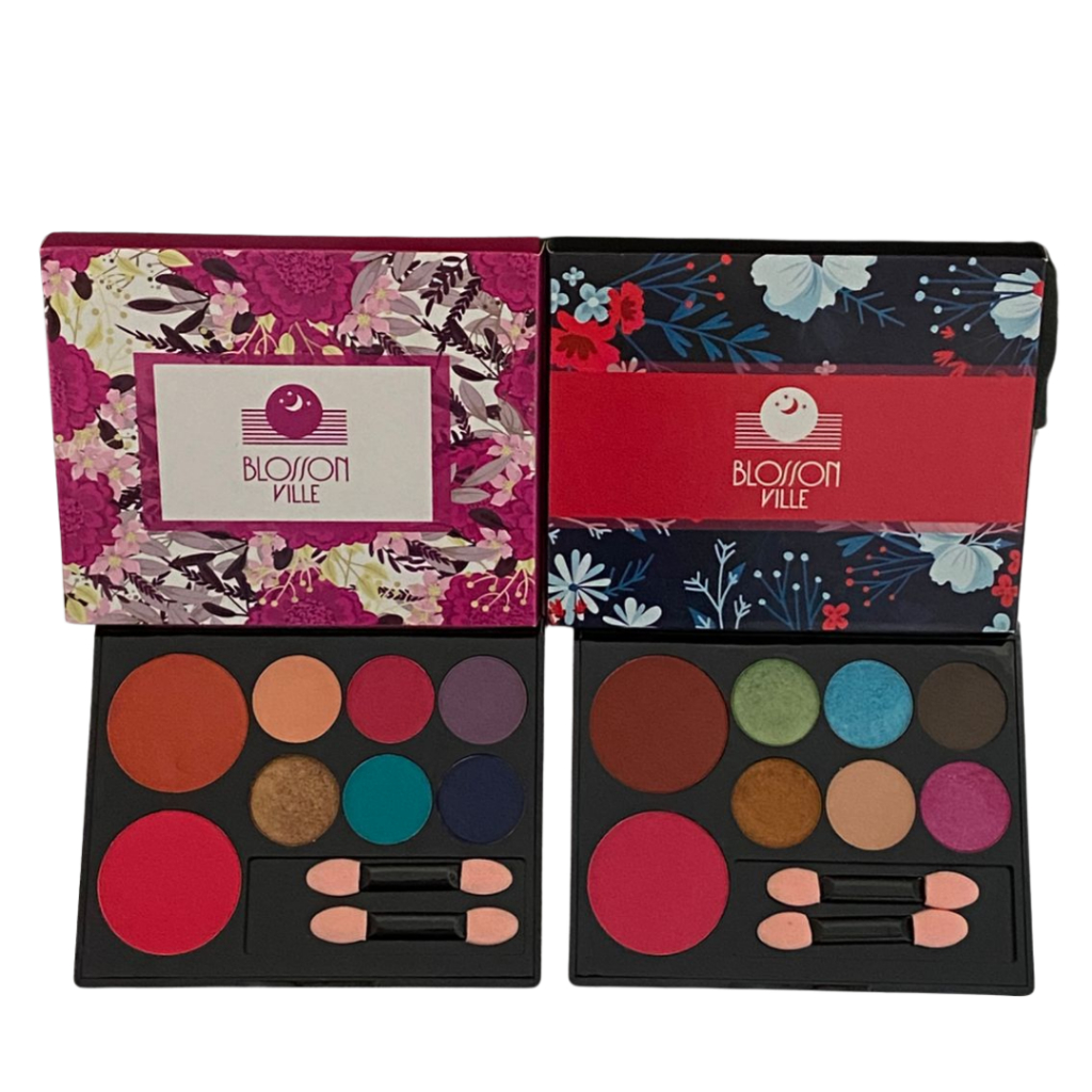 Kit Maquiagem Sombras e Blash Alta fixação e Pigmentação Blosson Ville Testada e aprovada anvisa em Oferta na Shopee