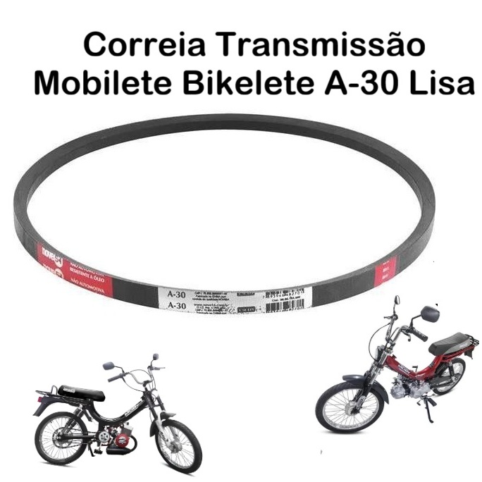 Kit 2 Peças Correia Em V Lisa Polia V  - A30 A-30 Bicicleta Mobilete E Bikelete Monark Caloi