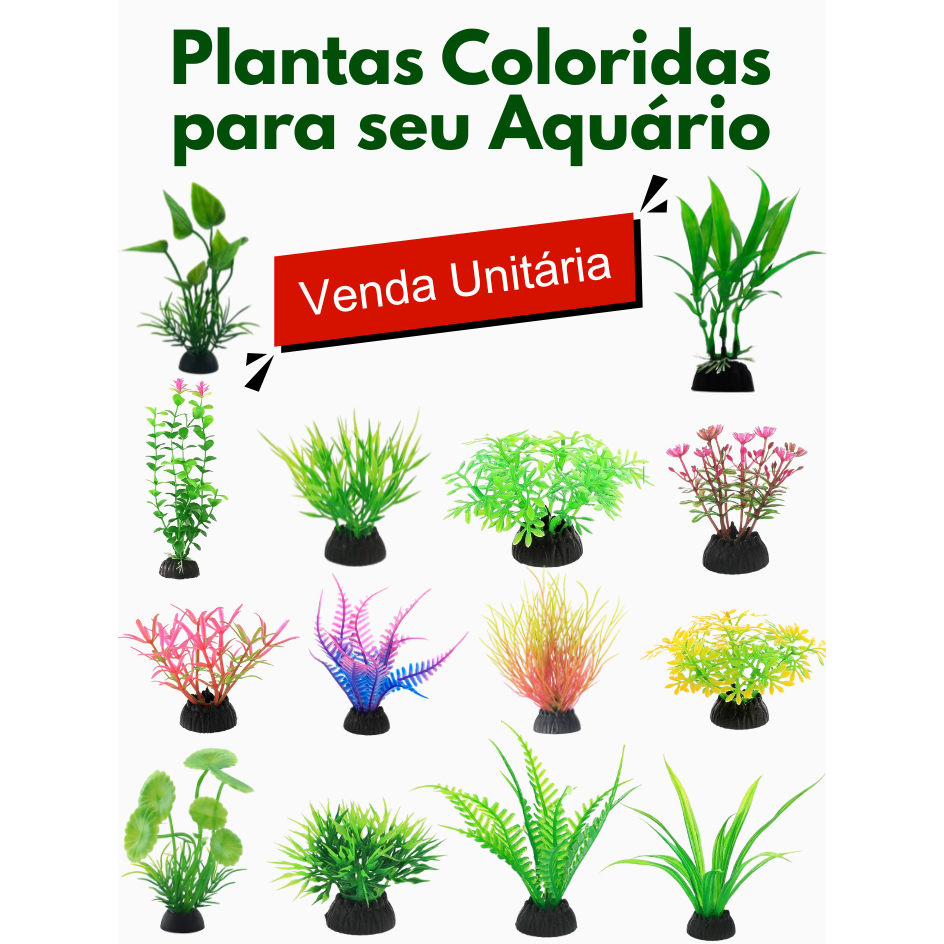 Planta Artificial para Decoração de Aquário de Peixe, Enfeite Para Peixes Ornamentais