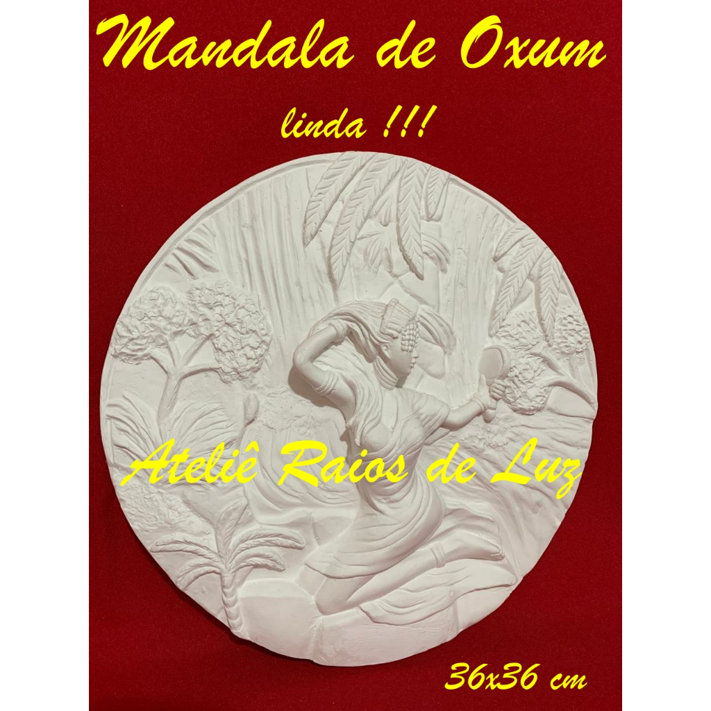 Mandala de Oxum – Escultura em Gesso 36x36cm (Cru ou Pintada à Mão)